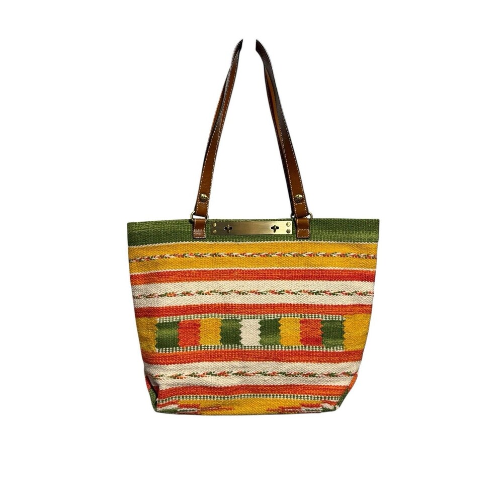 Patricia Nash‎ Chennai Tote Hand Loomed New With Tags Yellow Green Orange Boho